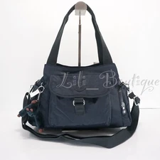 NWT Kipling HB7678 Felix L Handbag Shoulder Crosbody Purse Nylon True Blue Tonal