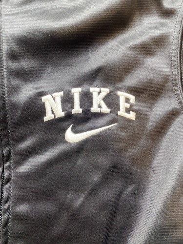 Nike Jacket Youth 4 Black Swoosh Embroidered Logo Zip Up Track Windbreaker Boys - Picture 2 of 10
