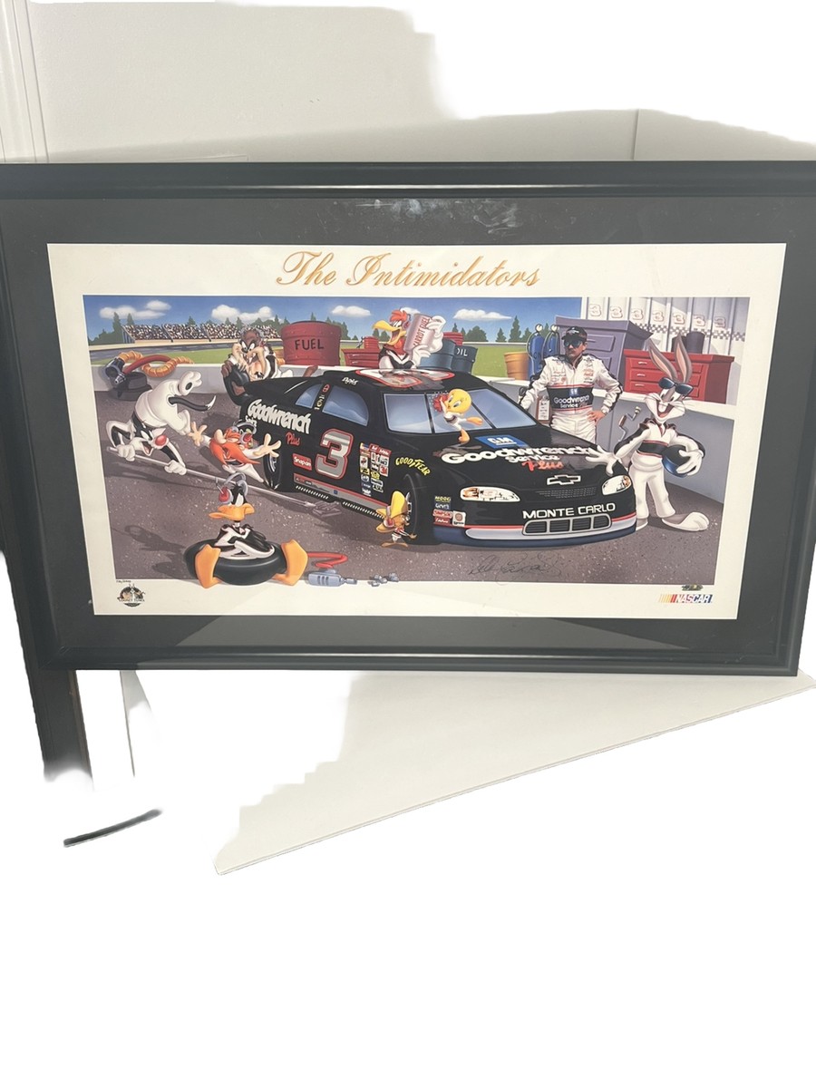 デイル　アンハート　シニア　NASCAR 直筆サイン入り写真(紙) DALE EARNHARDT SR SIGNED, THE INTIMIDATORS LOONEY TUNES NASCAR