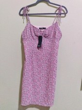 NWT Nasty Gal Strappy Ruched Bust Floral Mini Dress, Size: 6