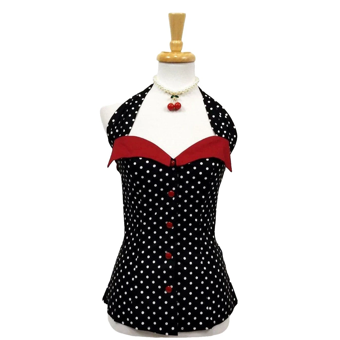 Polka Dot Tops Halter de mujer