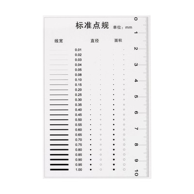 Transparency SEC Size Estimation Chart 10cm Covered Diameter Line 
