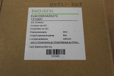 Noark Contactor, 50A 240v #EX9CDS50A30U7C