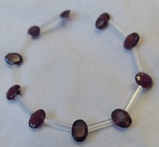 10 Garnet Faceted Oval Gemstone Beads Natural AAA 5mm x 7mm