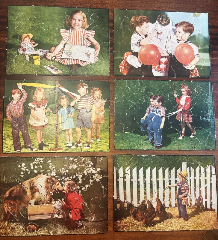 1940s Vintage Children's Puzzles - 6 Complete Puzzles
