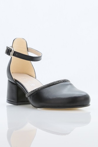 Elegantes Zapatos de Tacón Bloque Marfil para Niñas con Borde de Estrás y Correa para el Tobillo - Imagen 17 de 23