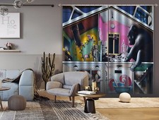 3D Abstract Graffiti A43 Transport Photo Curtain Window Blockout Fabric Amy 2023