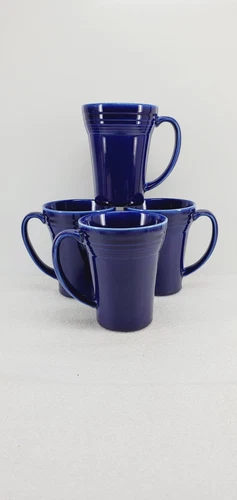 set 4 LATTE bistro MUG CUP twilight blue FIESTA WARE 18 OZ new