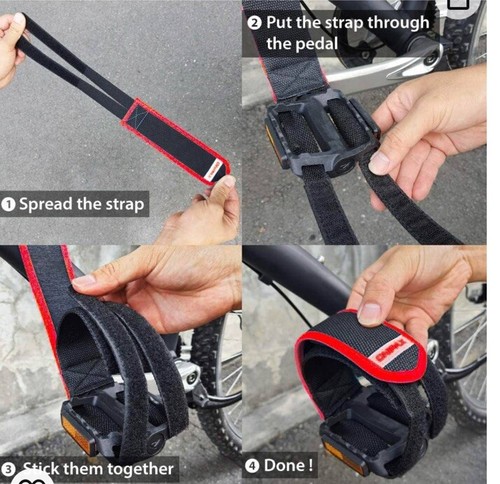 ONIPAX Outdoor Bike Pedal Straps Toe Clips Straps Tape 2 PCS - Picture 5 of 6