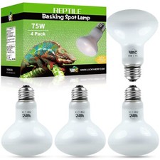 4 Pack 75W Reptile Heat Lamp Bulb 2nd Gen Amphibian Basking Light Bulb Reptil...