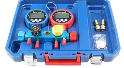 4 Valve Digital Testing Manifolds Gauge Kit With 4 Pcs Of Charging Hose kv