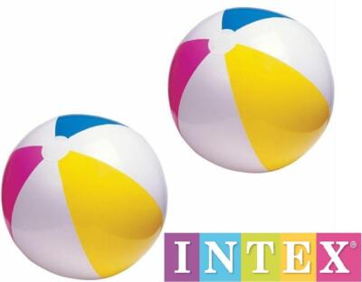 2 x 24'' AUFBLASBARE AUFBLASBARE PLATTE STRAND BALL URLAUB SCHWIMMEN POOL PARTY SPIELZEUG