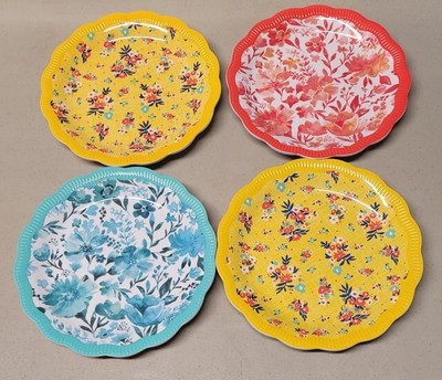 Four (4) Pioneer Woman FLORAL ~Melamine ~ 6.5'' Appetizer Plates