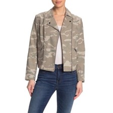Ady P Women's Size S Faded Camo Printed Moto Asymmetrical Jacket $120 Nwt