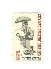 STAMP US SCOTT 1238 "Postman, Boy & Dog-City Mail Delivery" 5 CENT 1963 MNH