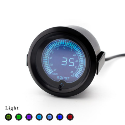 2'' 52mm Digital 7 Color LCD EVO PSI Turbo Boost Gauge Vacuum Pressure Car Meter