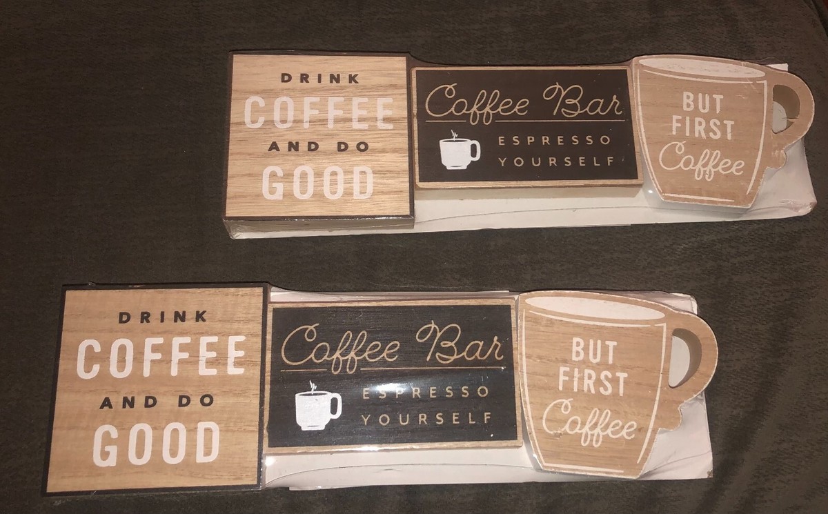 HORIZON 214826 new coffee 3 pack mini signs wood | eBay
