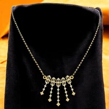 Classy 0.74 Cts Round Brilliant Cut Diamonds Mangalsutra Necklace 14K Gold