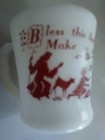 Vintage Fire King Milk Glass Meal Prayer "Bless this Food" Coffee Mug Cup — photo 2