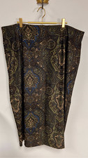 Briggs Vintage Womens Green  Black Paisley Print Pencil Maxi Skirt Size 24W