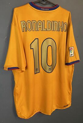 RONALDINHO #10 MENS FC BARCELONA 2006/2008 SOCCER FOOTBALL SHIRT