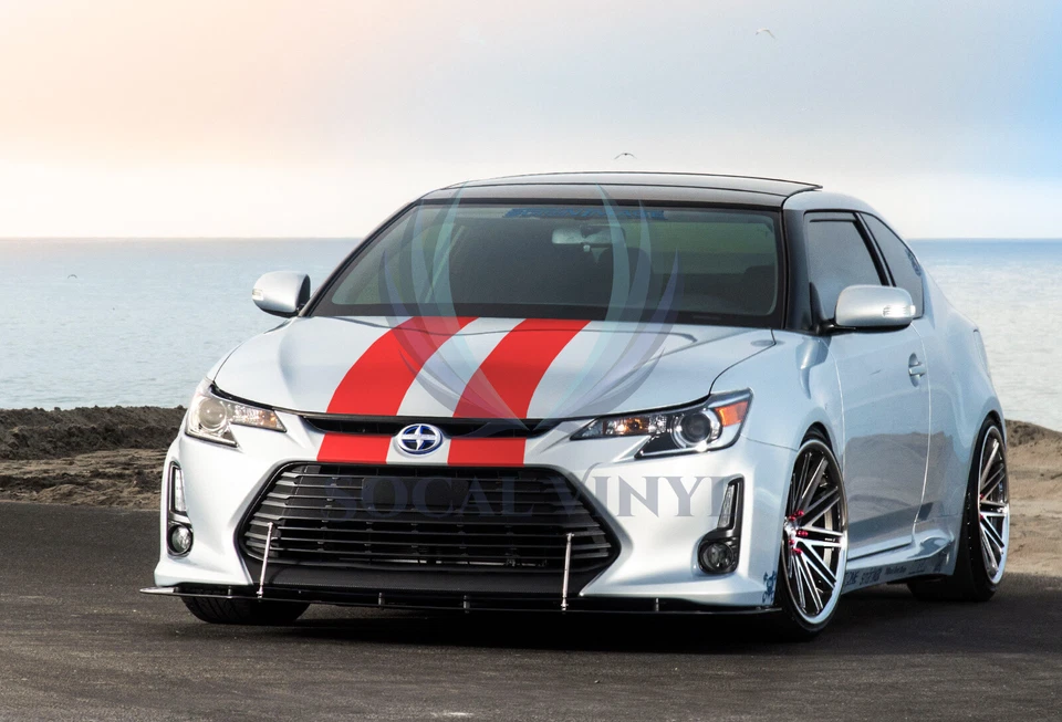 Calcomanía envolvente de vinilo de rayas de carreras de color mate para pegatina Scion TC 10 FT/20 FT Foto 4 de 4