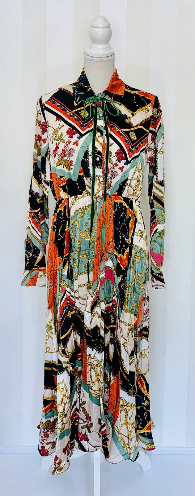 Dalia Macphee Multicolor Patterned Maxi Dress Siz… - image 1