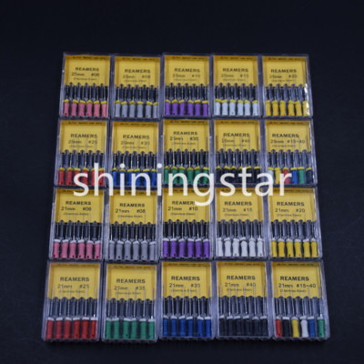 Dental Endodontic Stainless Steel Root Canal REAMERS K/H-Files 31/25/21mm 06-40#