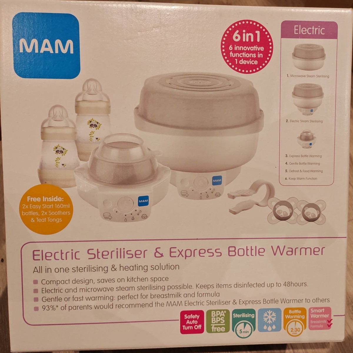 Steam Sterilizer Mam Electric Steriliser And Express Bottle Warmer