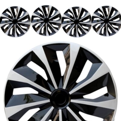 4 PC ABS Plastic Snap-On Hub Caps Universal 15 Inch Weatherproof Car Accessories