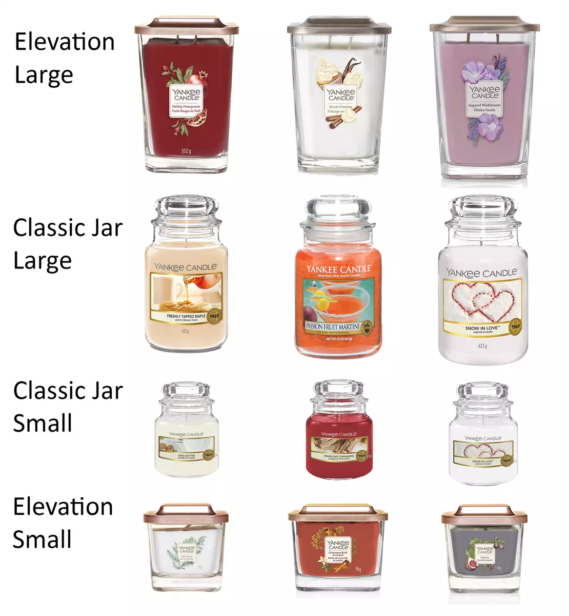 Scented Candle Yankee Candle Collection - Large & Small Jar