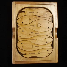 Fishermans Dilemma Wood brain teaser puzzle