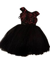 Black Red Beaded Embellished Sherri Hill Formal Prom Dress 0 Ball Gown