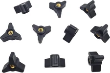 Taytools 770832 Lot 10 Each 1/4-20 Female Thread Tri-Star Knobs 1-3/16 Black 