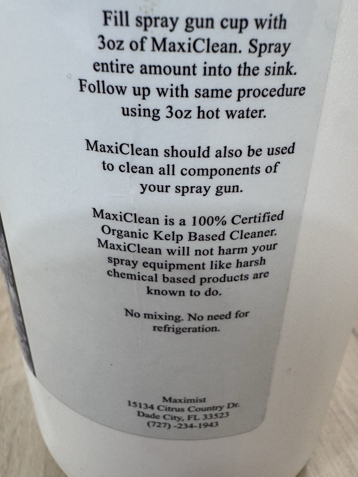 Maximist MaxiClean – All Natural Spray Gun & Airbrush Cleaner (32oz)