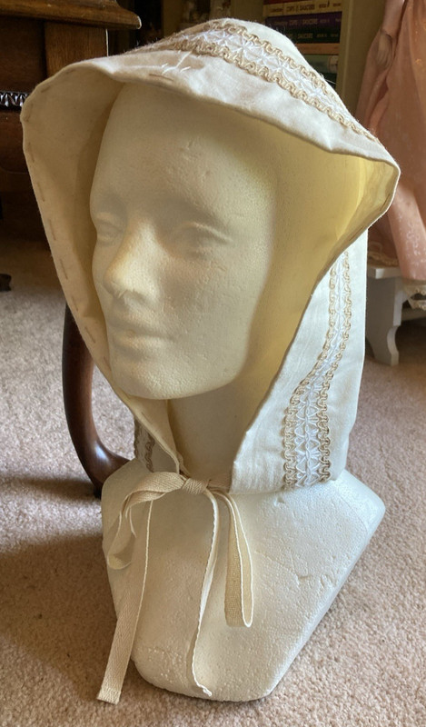 Renaissance Medieval Woman Peasant Maiden's Cap Coif Cotton Muslin LARP SCA