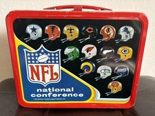 Vintage 1976 NFL Metal Lunchbox AFC NFC, nice shape!