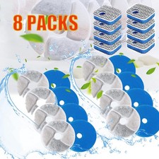 8pcs Cat Fountain Filters Replacement for 2.2L Pet Drinking Replacement