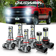 LED Headlight Hi/Lo Fog Light For 2003-2006 Chevy Silverado 1500 2500 3500 HD