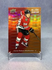 23-24 UD Allure Color Flow Red-Orange.  CONNOR BEDARD  BLACKHAWKS