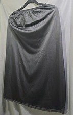 Nylon Half Slip Vintage Vanity Fair Black Single Seam Slit Waist 26"-32" L 30"