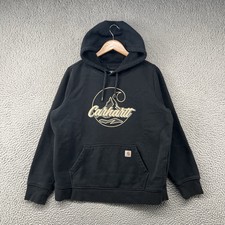 Carhartt Hoodie Womens Large 12 14 Black Hooded Sweatshirt Sweater Relaxed Fit