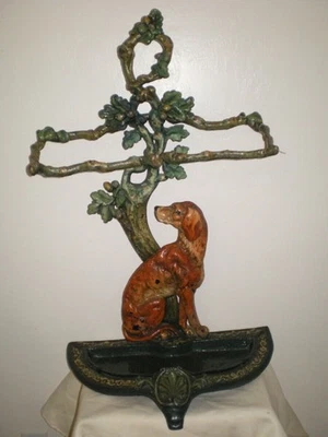 19c 28 Cast Iron Figural Statue DOG Greyhound Whippet Umbrella Cane/Stick Stand - Image 1 of 4