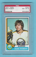 1974-75 Topps 142 Rene Robert Buffalo Sabres! PSA 8 NM-MT!