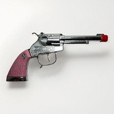 VTG Leslie Henry Halco Diamond H Laramie Cap Gun Western Pink Handle Pistol