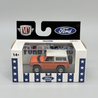 M2 Machines Auto Thentics R75 1976 Ford Bronco Orange Diecast 1/64