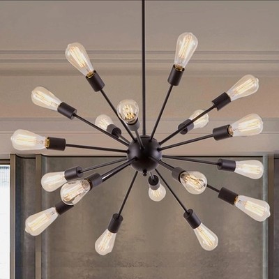 Sputnik Chandeliers Black Modern 12light Farmhouse Pendant Light Mid Century Lig