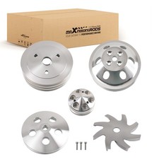 Crankshaft Pulley Kit Aluminum For Chevy Small Block 283-350 Water Pump Crankshaft Pulley Kit Aluminum For Chevy Small Block 283-350 Water Pump