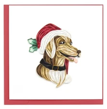 Quilling Card Quilled Dog Christmas Holiday Greeting Card