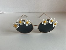 Halloween Costume Wire Glasses Daisy rim Novelty Cosplay accessory Hippie NICE